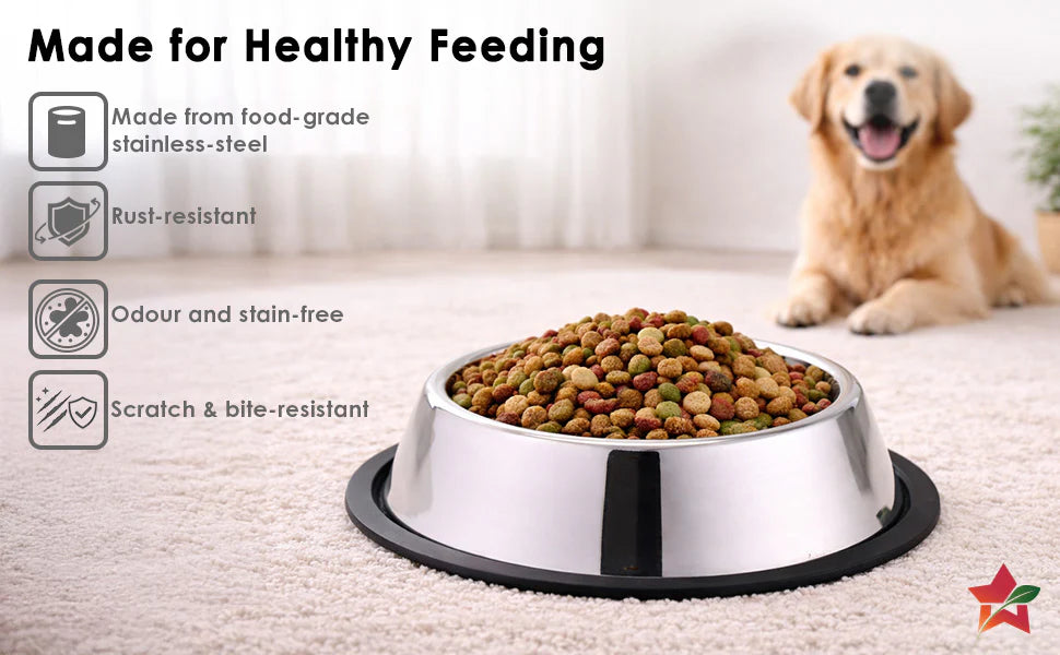 Stainless Steel Feeding Bowl for Pet (Multicolor, 1200 ml)
