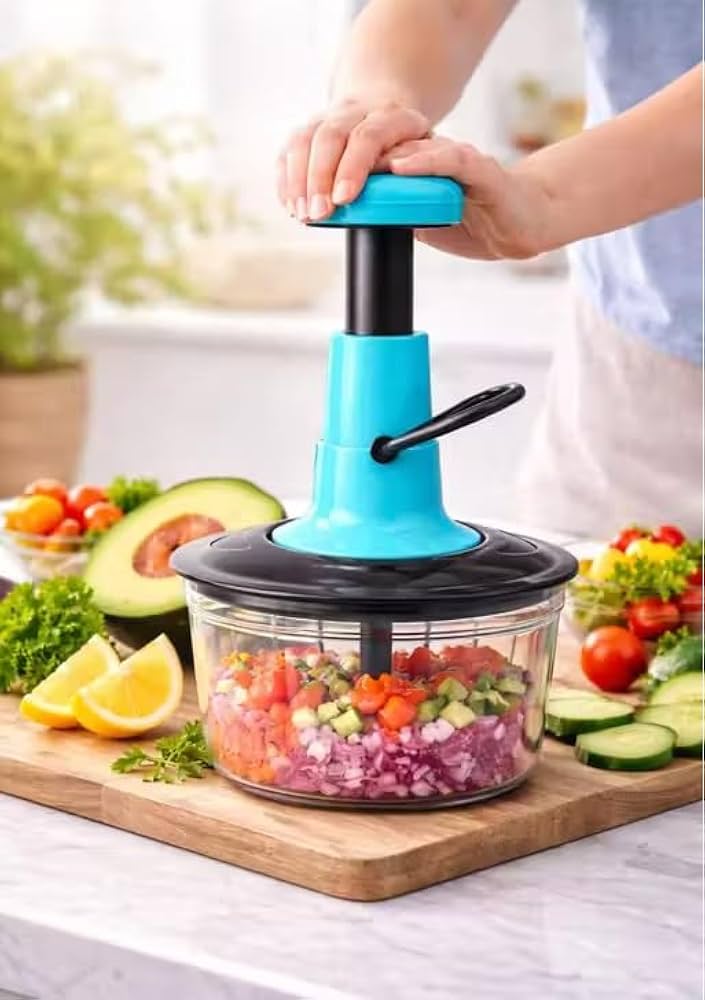 Manual Fruit and Vegetable Chopper ,Excellent Steel Large Manual Hand - Press Chop Fruit, Mixer Cutter to Cut| 1000 ml Vegetable & Fruit Chopper (1 chopper)