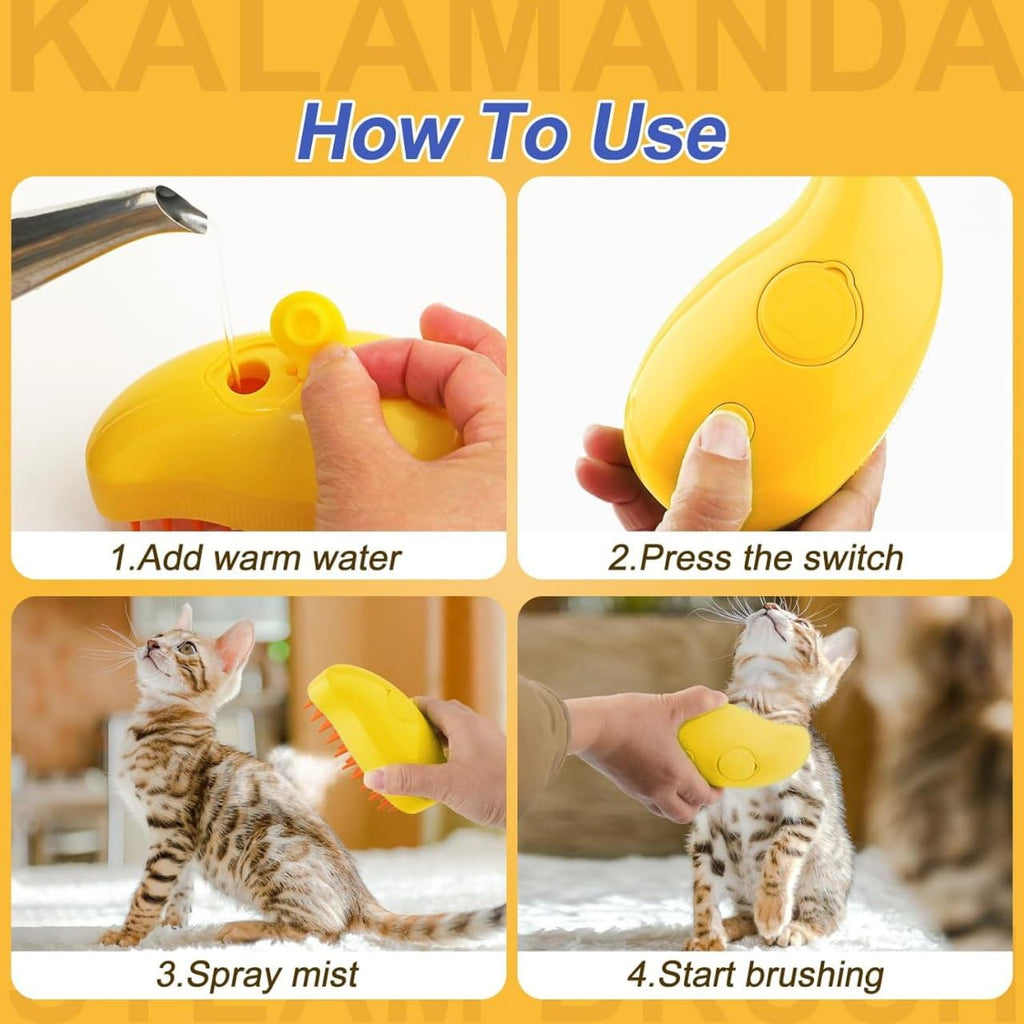 Silicone 3 in 1 Cat Steamy Brush Cleanser (Multicolor)