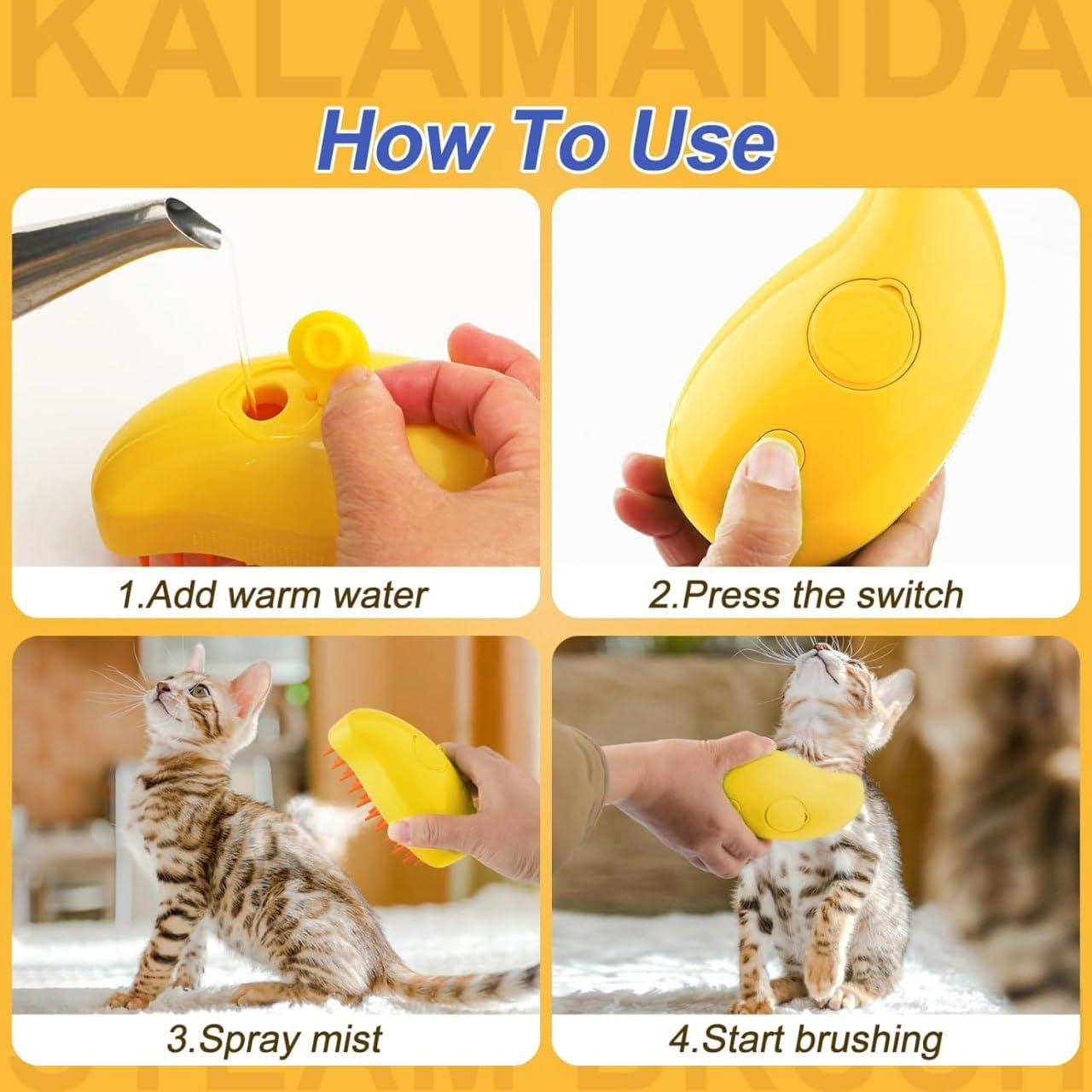 Silicone 3 in 1 Cat Steamy Brush Cleanser (Multicolor)