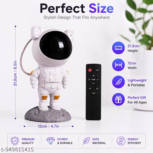 Astronaut Galaxy Projector Night Light – 360° Rotating Nebula Star Projector with Remote Control, Timer & Adjustable Head – Space Lamp