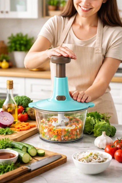 Manual Fruit and Vegetable Chopper ,Excellent Steel Large Manual Hand - Press Chop Fruit, Mixer Cutter to Cut| 1000 ml Vegetable & Fruit Chopper (1 chopper)