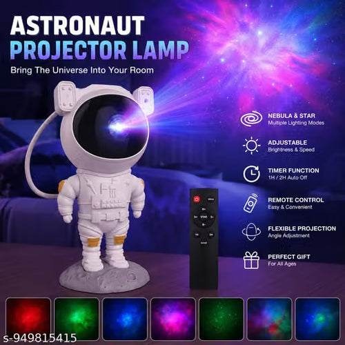 Astronaut Galaxy Projector Night Light – 360° Rotating Nebula Star Projector with Remote Control, Timer & Adjustable Head – Space Lamp