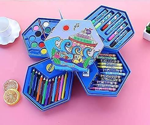 46 Pcs Drawing Set for Kids Art Set with Color Box Pencil Colors Crayons Colors Water Color Sketch Pens Set for Kids Best Gift for Kids(Multicolor)