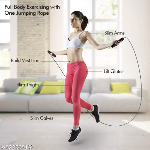 QUlCKFlT Adjustable Red Bearing Skipping Rope